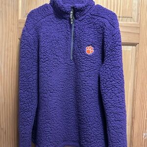 Cozy Purple Sherpa Quarter-Zip Pullover